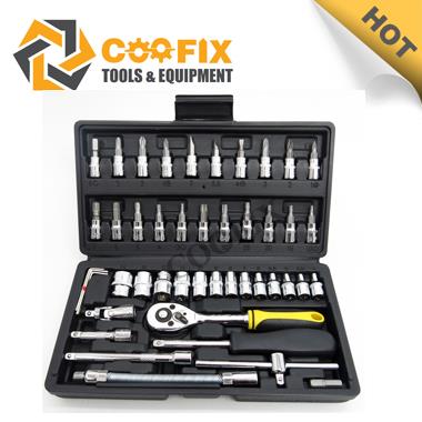 1/4 '& 1/2' Dr. Ratchet Menangani Kit Alat Bantu Socket Bit Kit 108pcs